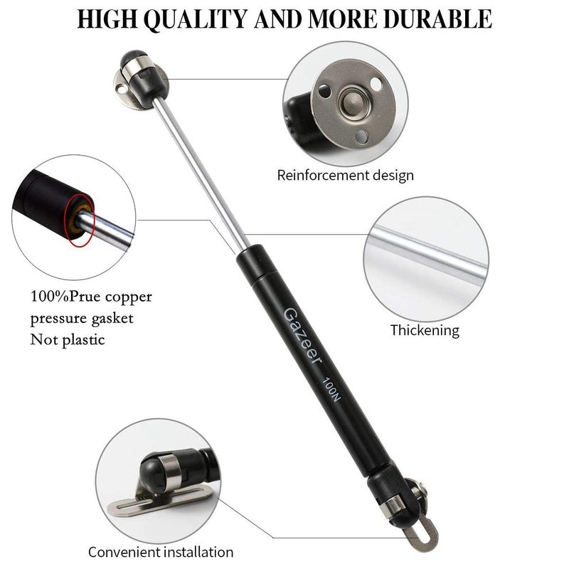 Gazeer 6 Pcs 100N/22.5lb Gas Struts 10inch Cabinet Struts Cabinet Shocks Cabinet Door Lift Pneumatic Support - Image 4